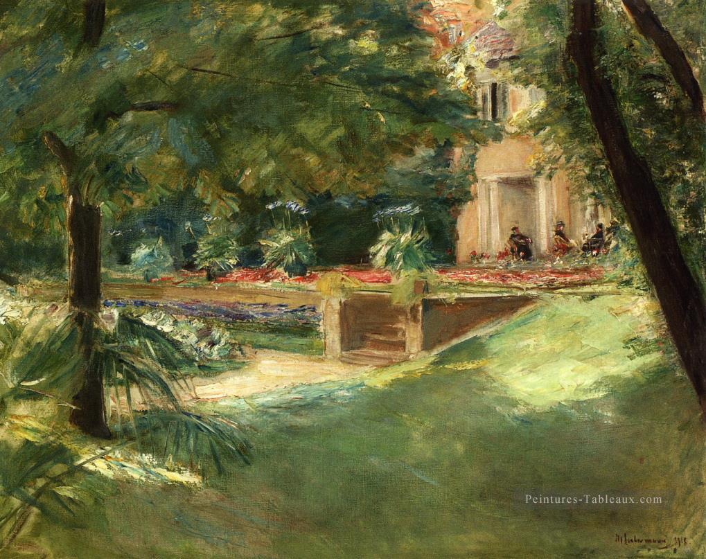 terrasse donnant sur le jardin fleuri à Wannsee 1918 Max Liebermann impressionnisme allemand Peintures à l'huile